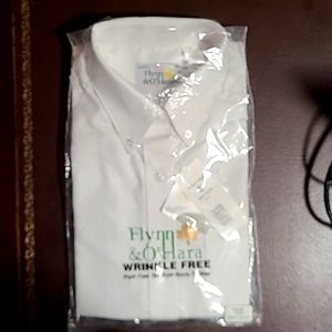 Flynn & O'Hara Ladies White Button Down Shirt Sleeve Shirt S 32-34